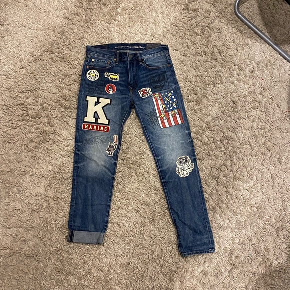 NWT - AMERICAN EAGLE X KEITH HARING Jeans Blue Denim Mens (31/32) - Picture 2 of 4